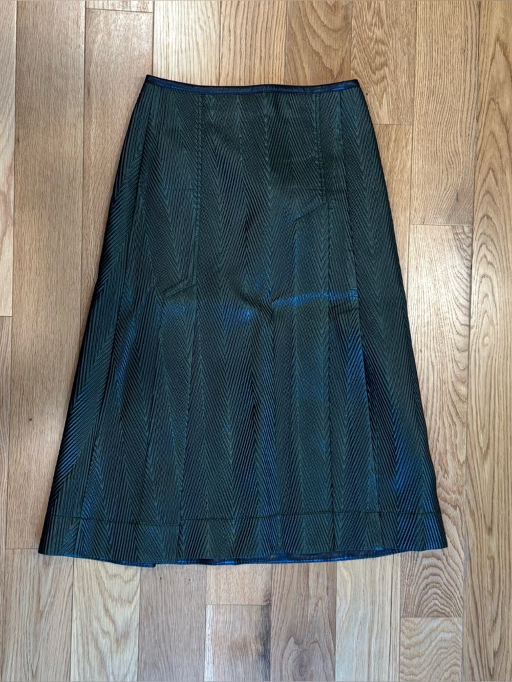 3.1 Phillip Lim Black A-Line Textured Skirt